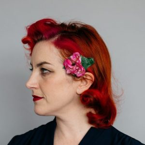 Pink Rose Posy Hair Clip
