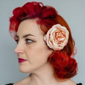 Vintage Peach Rose Hair Clip