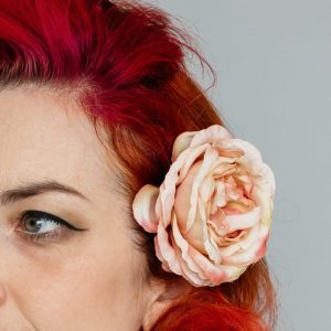 Vintage Peach Rose Hair Clip