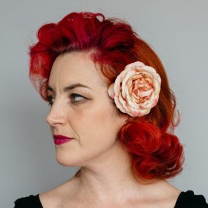 Vintage Peach Rose Hair Clip