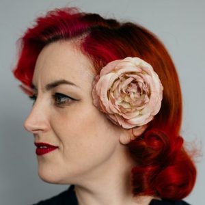 Vintage Pink Rose Hair Clip