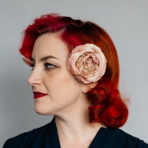Vintage Pink Rose Hair Clip
