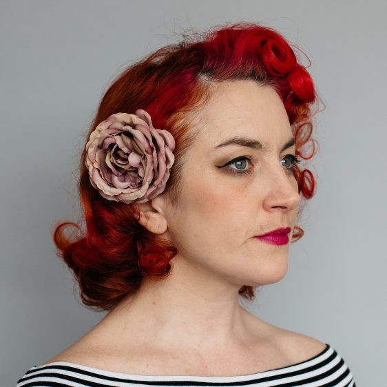 Vintage Plum Rose Hair Clip