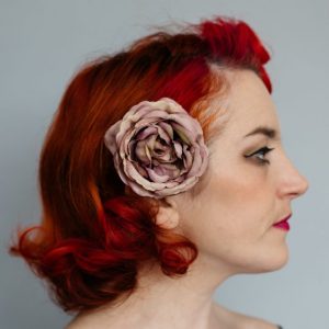 Vintage Plum Rose Hair Clip