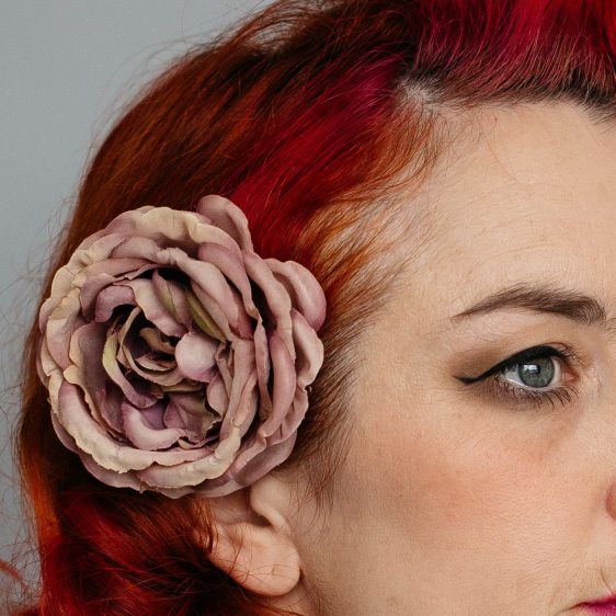 Vintage Plum Rose Hair Clip