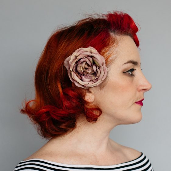 Vintage Plum Rose Hair Clip
