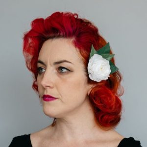 White Camellia Flower Hair Clip
