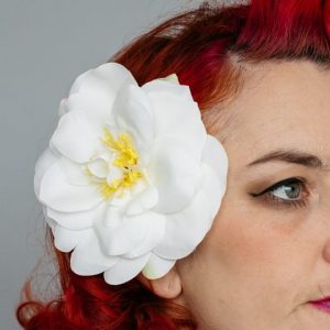 White Rugosa Rose Hair Clip