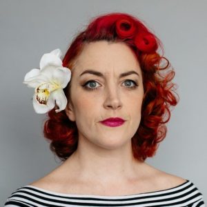 Ivory Double Orchid Flower Hair Clip