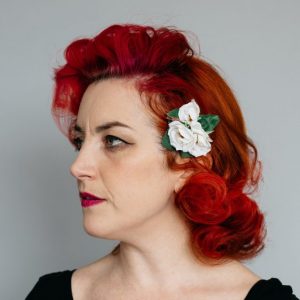 White Rose Posy Hair Clip