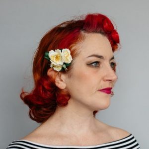 Yellow Rose Posy Hair Clip
