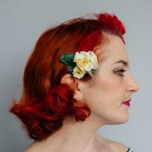 Yellow Rose Posy Hair Clip