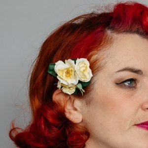 Yellow Rose Posy Hair Clip