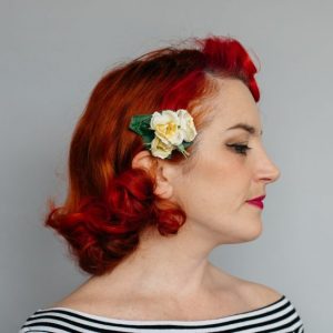 Yellow Rose Posy Hair Clip