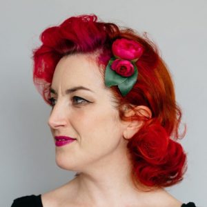 Pink Camellia Flower Bud Hair Clip