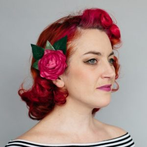 Pink Camellia Flower Hair Clip