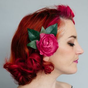 Pink Camellia Flower Hair Clip