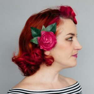 Pink Camellia Flower Hair Clip