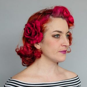 Red Rose Flower Hair Clip