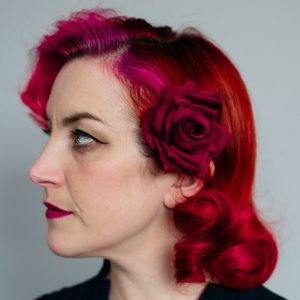 Red Velvet Rose Hair Clip