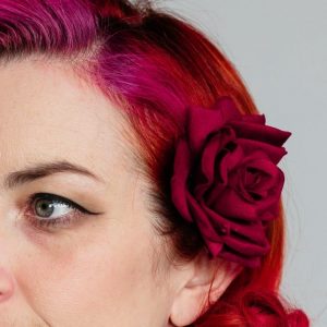 Red Velvet Rose Hair Clip