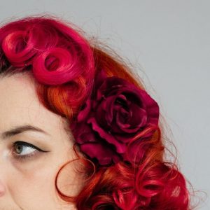 Wine Red Rose Hair Clip