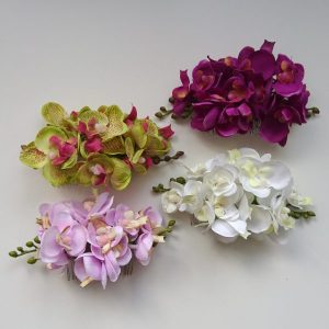 Orchid Flower Hair Combs