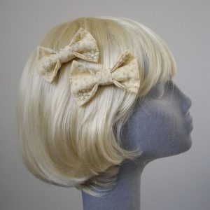 Cream Christmas Snowflake Bow Hair accessory