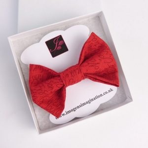 Red Christmas Greetings Bow Hair Clip