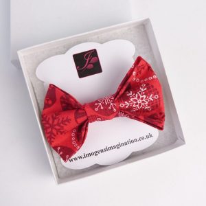 Red Christmas Snowflake Bow Hair Clip