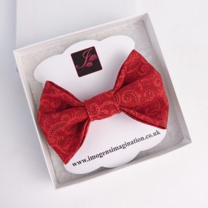 Red Christmas Swirl Bow Hair Clip