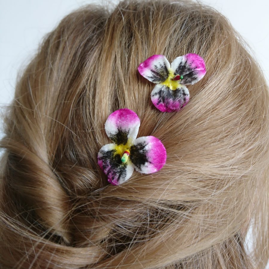Pink flower hair accessories for women and girls