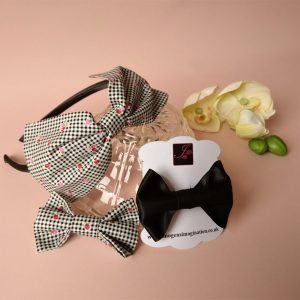 Bow Fringe Fixer Sets - Black and White Check
