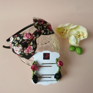 Floral Fringe Fixer Sets - Black and Pink