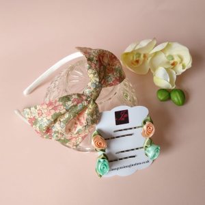 Floral Fringe Fixer Sets - Peach and Green