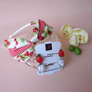 Red Strawberry Headband Set