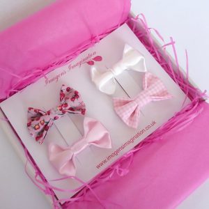 Pink Bow Hair Clip Set