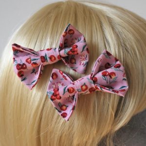 Pink Cherry Hair Bows