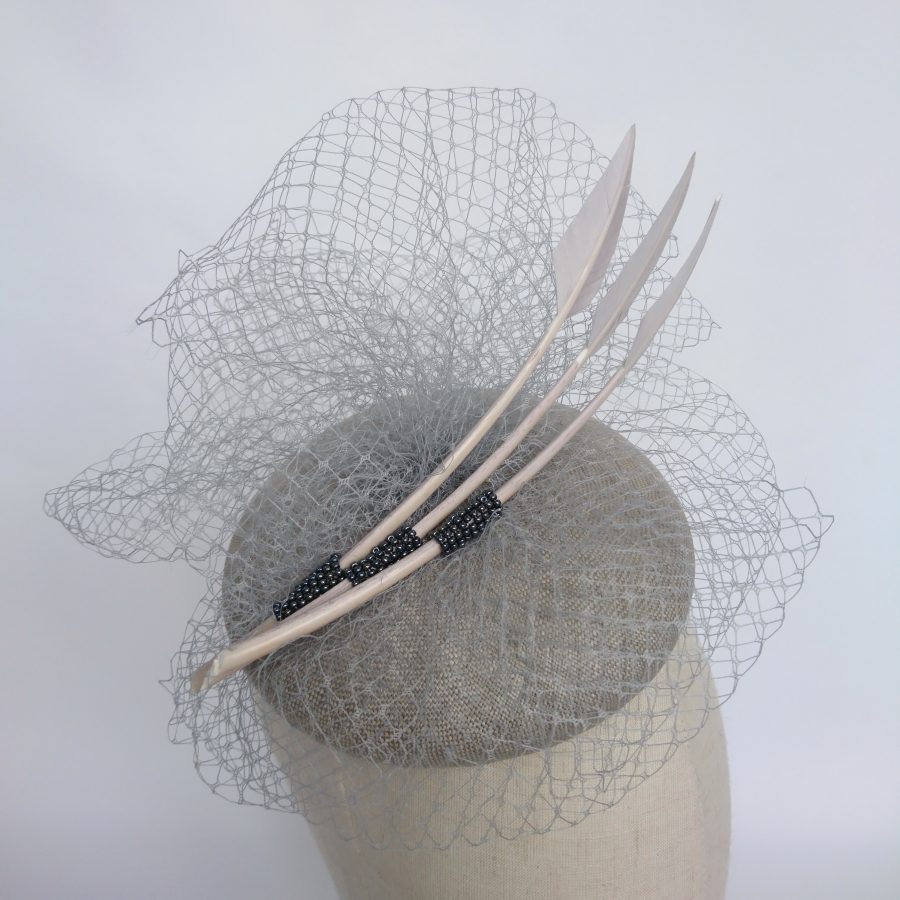 Grey summer race day hat