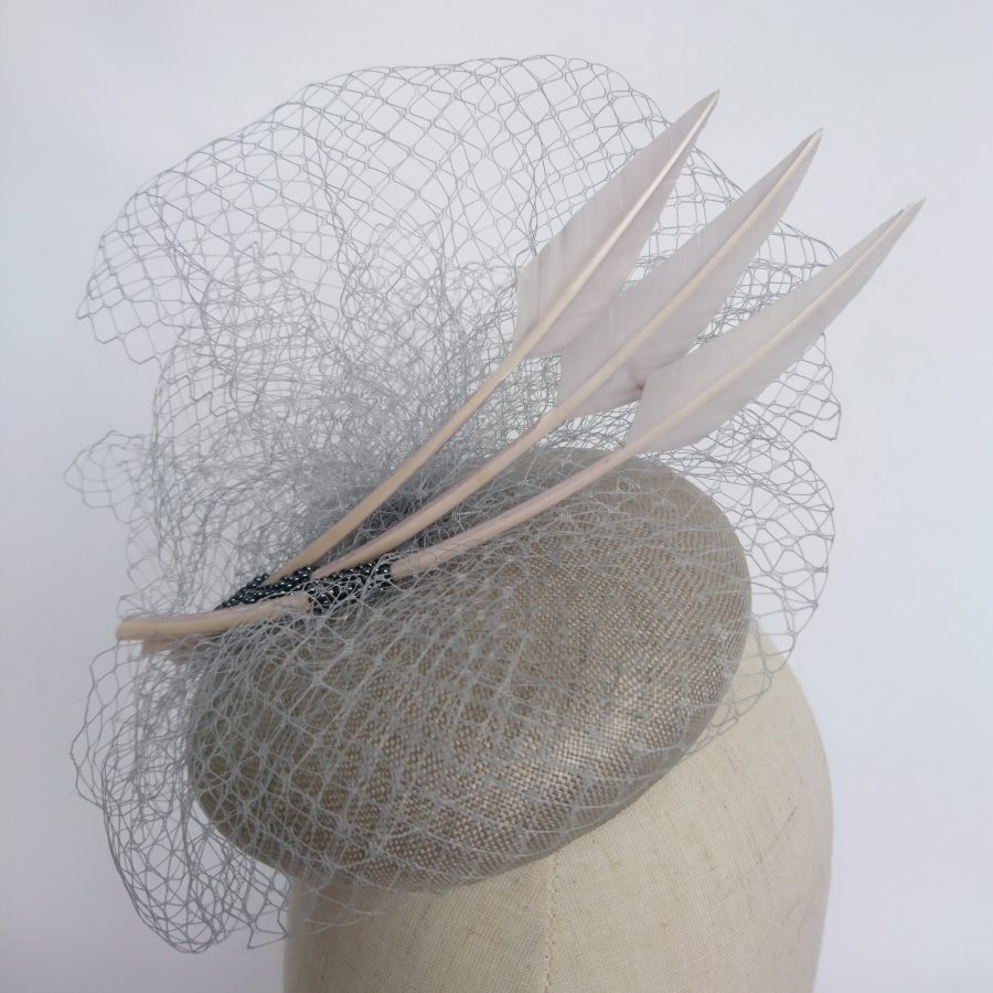 Grey spring wedding hat