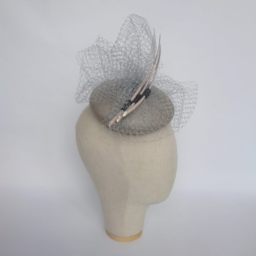 Grey summer wedding hat