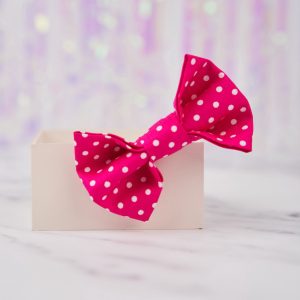 Hot Pink Polka Dot Bow Hair Clip