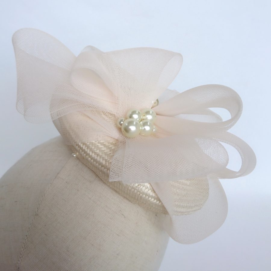 Hat for a Bride with Large Pearl Beads