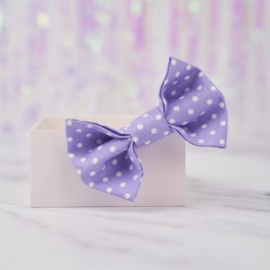 Lilac Polka Dot Bow Hair Clip