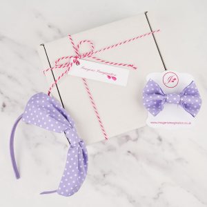 Lilac Headband and Hair Clip Gift Set