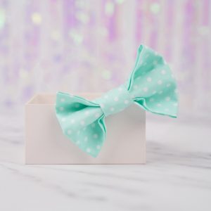 Mint Green Polka Dot Bow Hair Clip