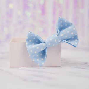 Pale Blue Polka Dot Bow Hair Clip