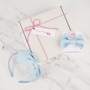 Pale Blue Headband and Hair Clip Gift Set