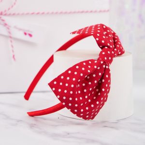 Red Polka Dot Bow Headband, part of Bright Bow Gift Set