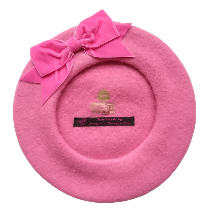 Bubblegum Pink Beret with Bow